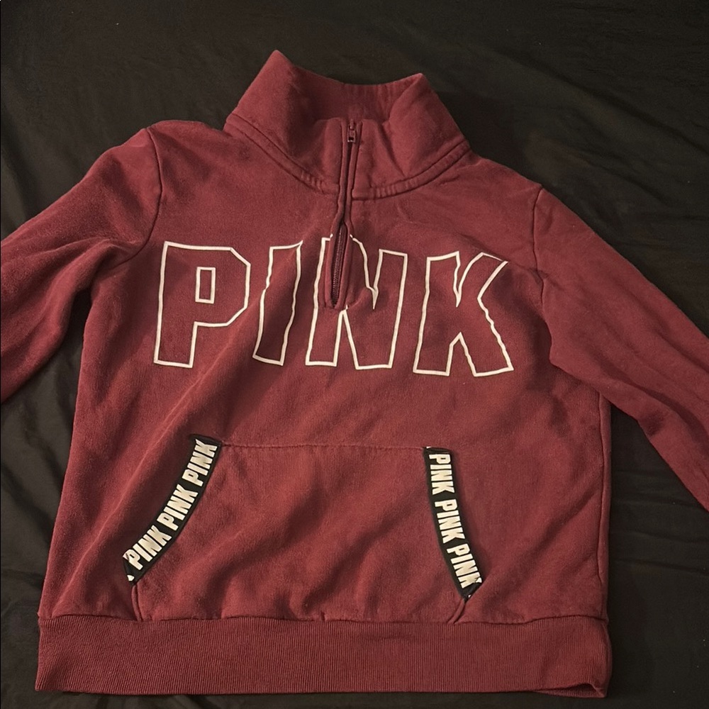 Pink Quarter-Zip Pullover